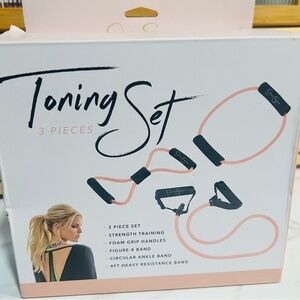 Jessica Simpson Pink and Black Resistance Band Set